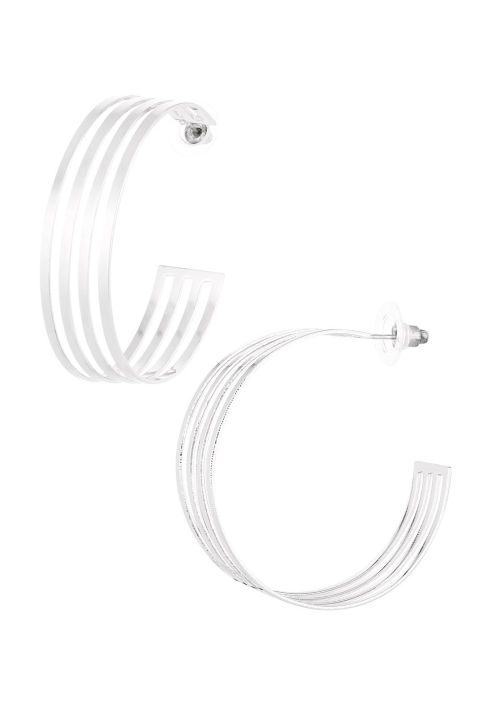 Calm circle oorbellen - Zilver