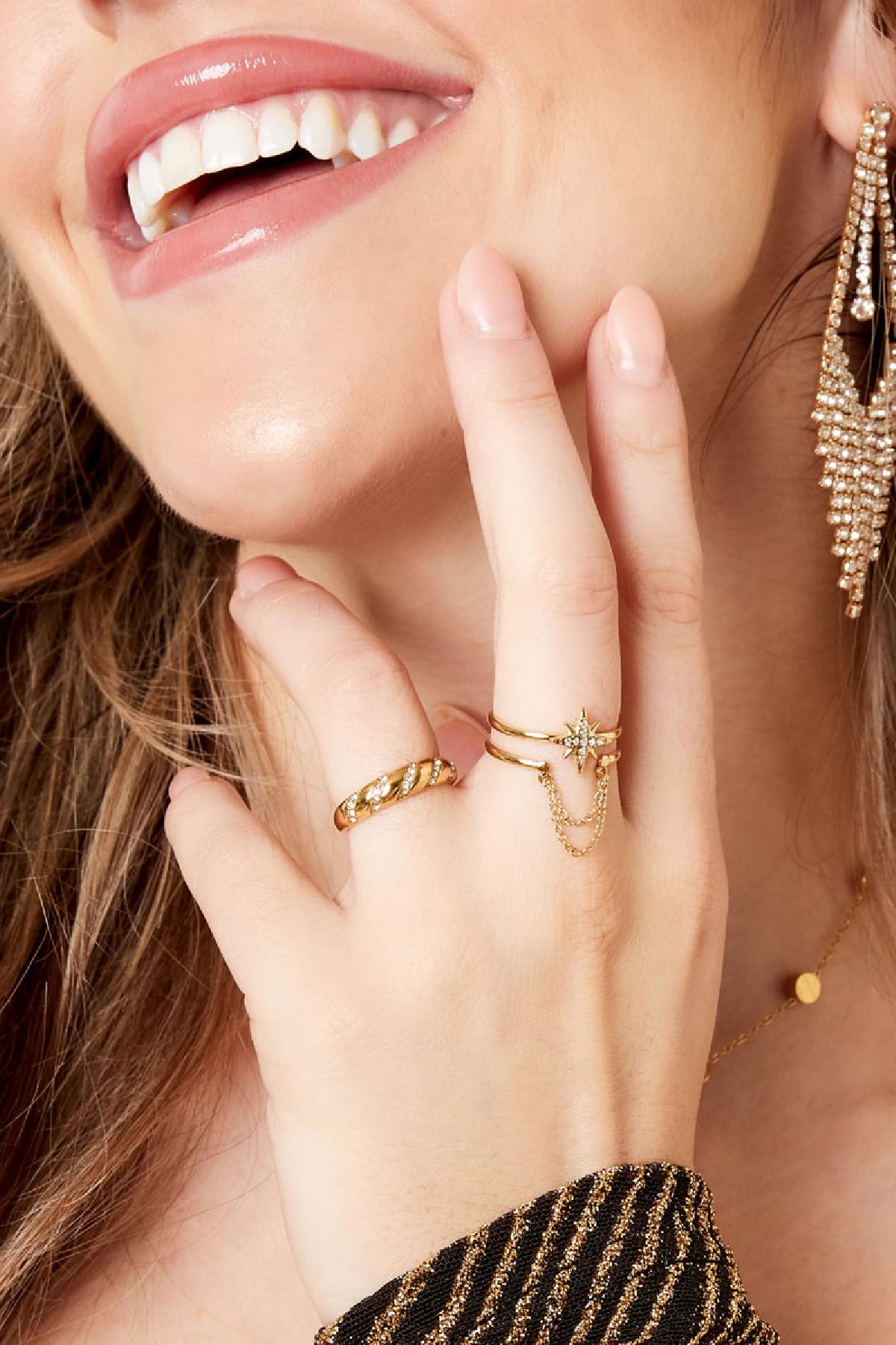 Ring goudkleurig stainless steel- Embrace