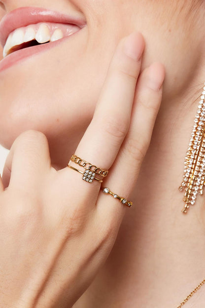 Ring goudkleurig stainless steel - Glow