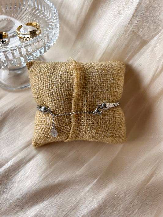 Armband stainless steel zilver twister