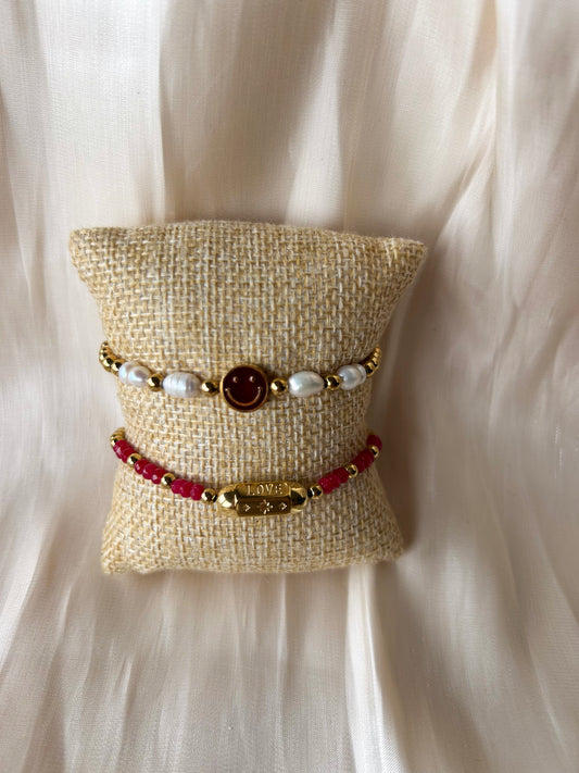 Armband love stainless steel kralen