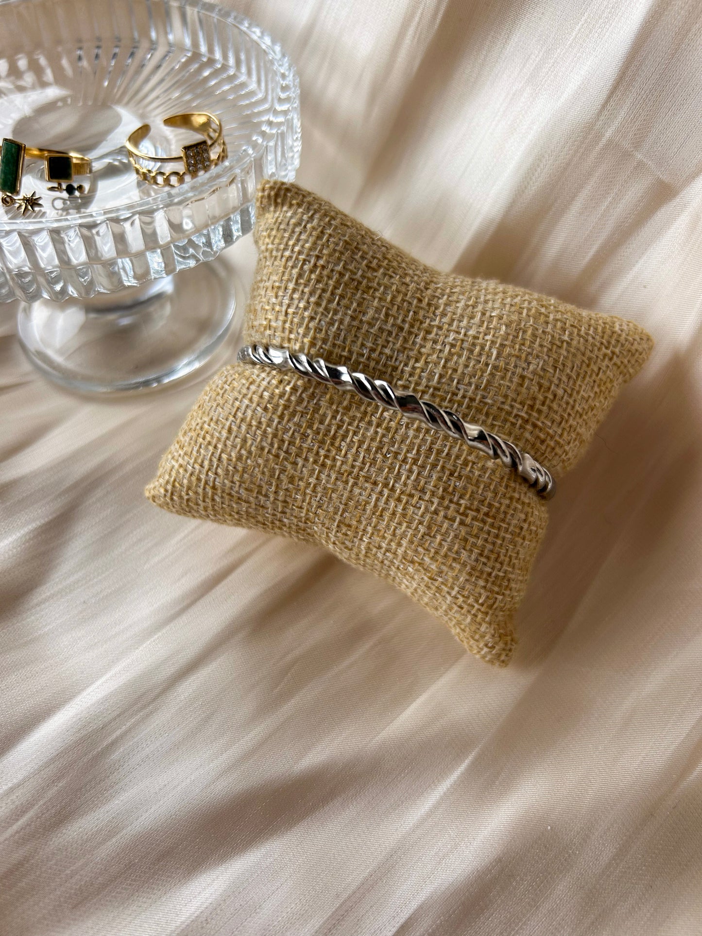 Armband stainless steel zilver twister