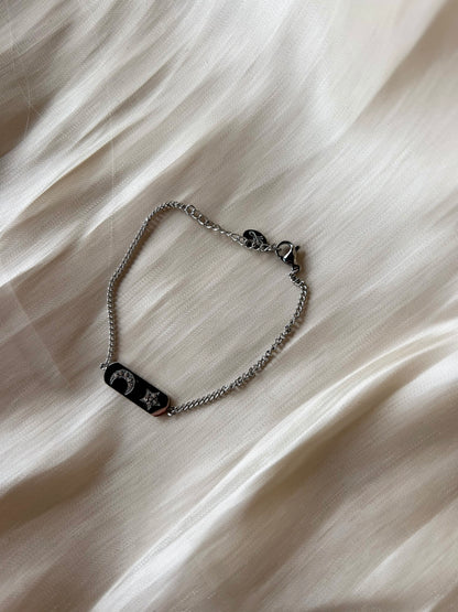 Armband stainless steel zilver star & moon