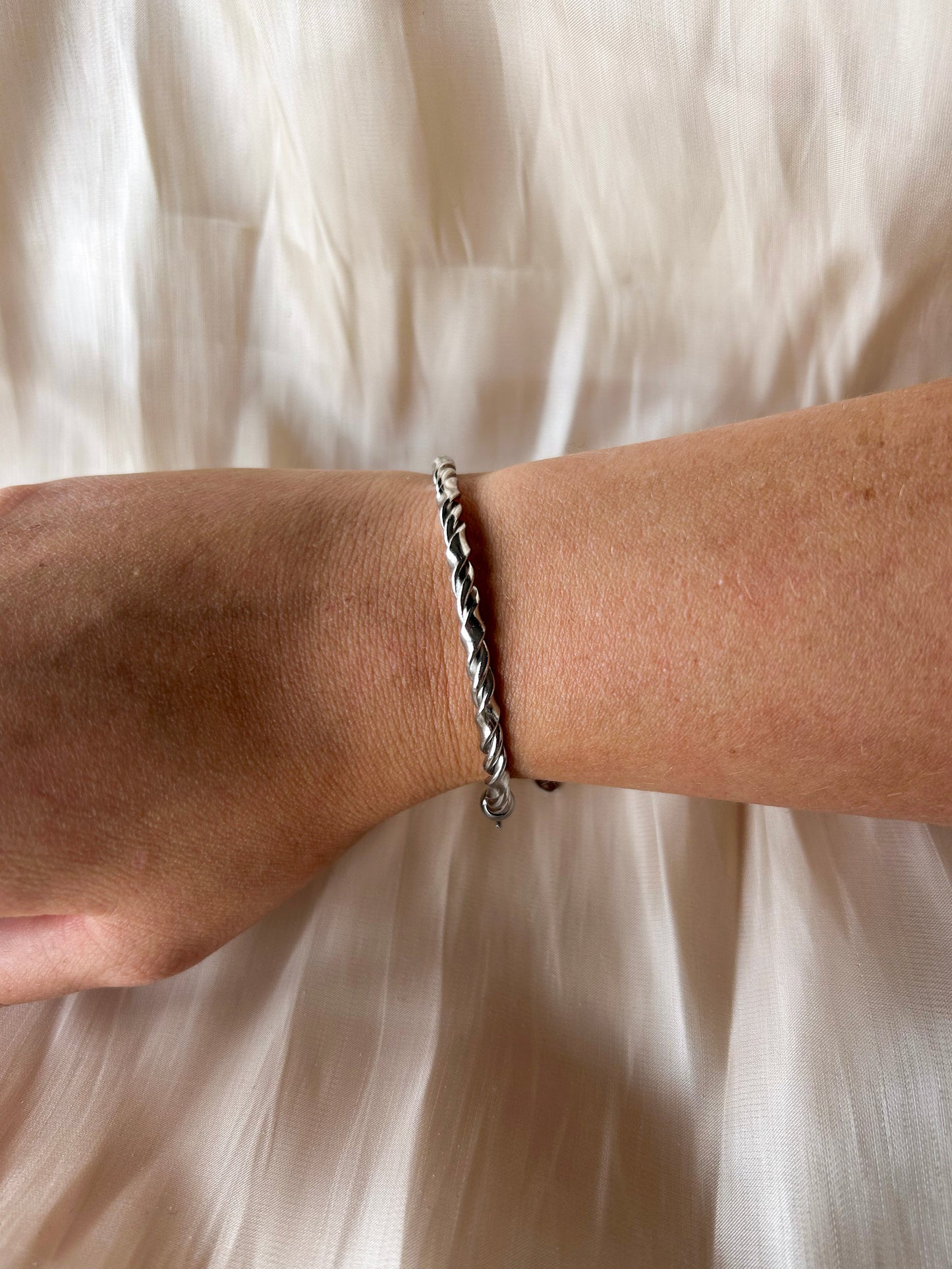 Armband stainless steel zilver twister