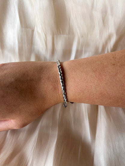 Armband stainless steel zilver twister