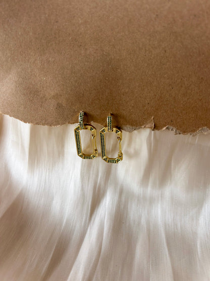 Oorbellen goudkleurig -golden glow- Groen