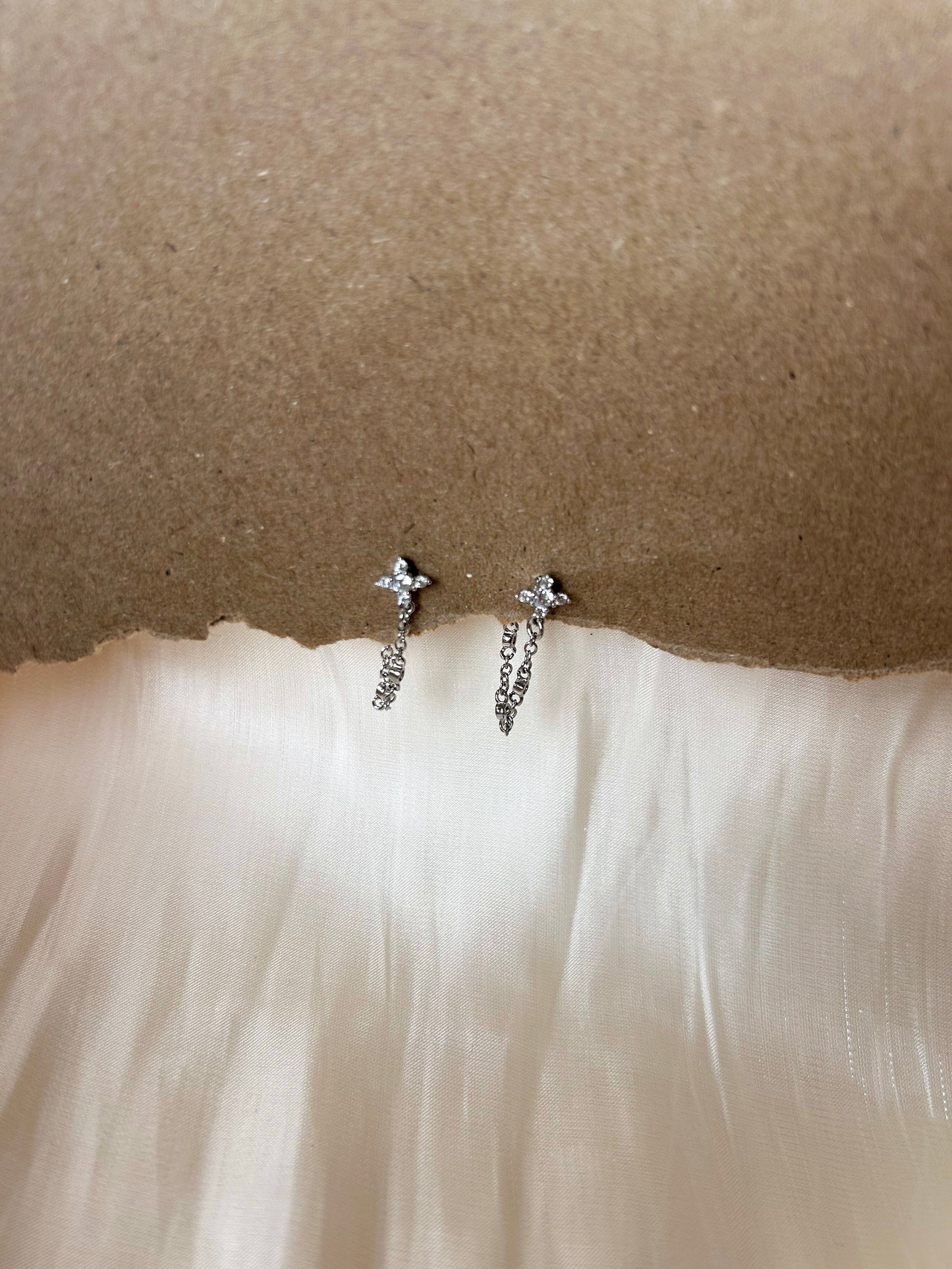 Oorbellen zilverkleurig- Silver sparkle