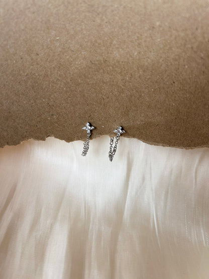 Oorbellen zilverkleurig- Silver sparkle