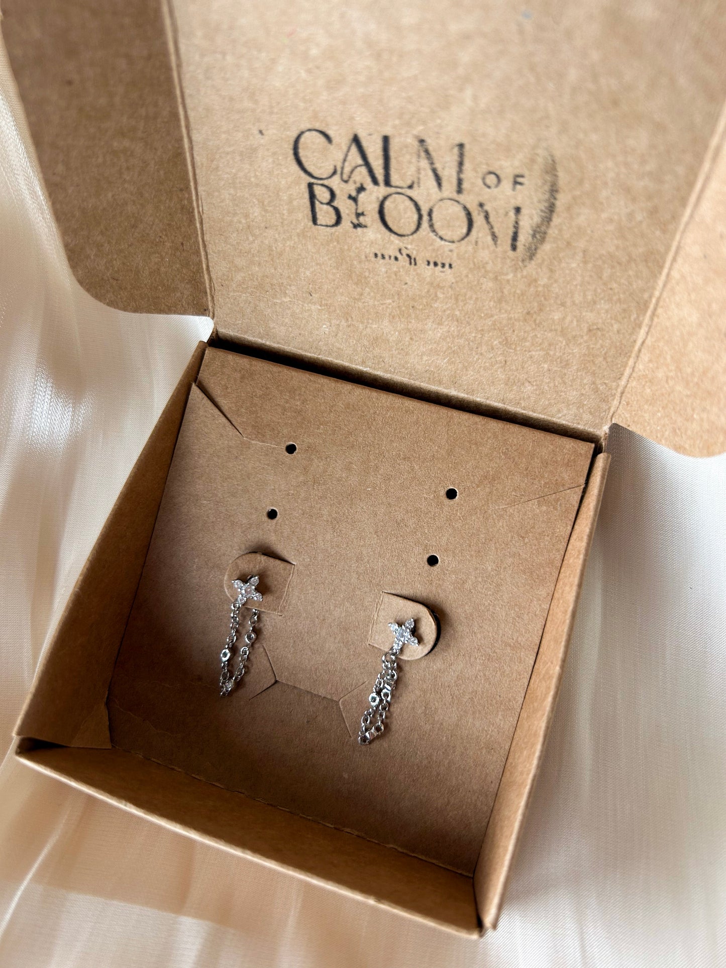 Oorbellen zilverkleurig- Silver sparkle